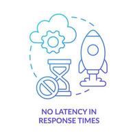 No latency in response times blue gradient concept icon. Fast server processing. High performance abstract idea thin line illustration. Isolated outline drawing vector