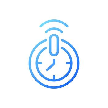 Automatic shut off timer pixel perfect gradient linear vector icon. Countdown home appliance. Internet of things. Thin line color symbol. Modern style pictogram. Vector isolated outline drawing