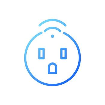 Smart socket pixel perfect gradient linear vector icon. Home appliance. Remote control via smartphone. Thin line color symbol. Modern style pictogram. Vector isolated outline drawing