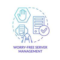 Worry free server management blue gradient concept icon. Provide support to clients. Guide and instructions abstract idea thin line illustration. Isolated outline drawing vector