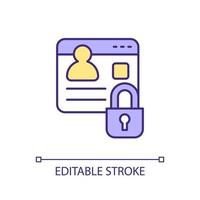 Protecting personal information RGB color icon. Securing sensitive employee data. Confidential records. Keeping privacy. Isolated vector illustration. Simple filled line drawing. Editable stroke