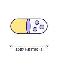 Medicine development process RGB color icon. Pharmaceutical industry. Medicinal chemistry. Clinical trial. Pharmacology. Isolated vector illustration. Simple filled line drawing. Editable stroke