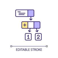 Lazy evaluation in programming RGB color icon. Divide data structure into small pieces. Call-by-need approach. Functionality. Isolated vector illustration. Simple filled line drawing. Editable stroke