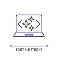 Writing perfect code RGB color icon. Programming process. Easy readable, flawless and bugs free code. Computer science. Isolated vector illustration. Simple filled line drawing. Editable stroke