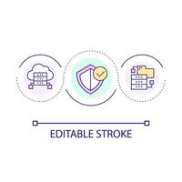 Online security technology loop concept icon. Data protection on internet. Information safety abstract idea thin line illustration. Isolated outline drawing. Editable stroke vector