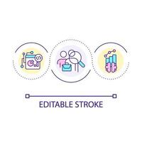 Hiring data science engineers loop concept icon. Information processing specialists abstract idea thin line illustration. Isolated outline drawing. Editable stroke vector