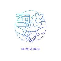 Separation blue gradient concept icon. Termination by mutual agreement. IT staffing process abstract idea thin line illustration. Isolated outline drawing vector