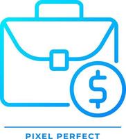 Salary pixel perfect gradient linear vector icon. Worker payment. Compensation for work. Fixed wages. Hiring. Thin line color symbol. Modern style pictogram. Vector isolated outline drawing