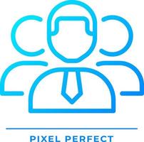 Personnel pixel perfect gradient linear vector icon. Group of people working for company. Organization staff. Thin line color symbol. Modern style pictogram. Vector isolated outline drawing