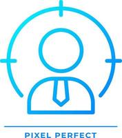 Headhunting pixel perfect gradient linear vector icon. Executive search service. Hiring qualified employees. Thin line color symbol. Modern style pictogram. Vector isolated outline drawing