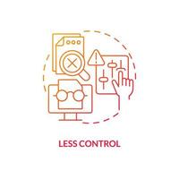 Less control red gradient concept icon. Third party management. IT staffing service disadvantage abstract idea thin line illustration. Isolated outline drawing vector