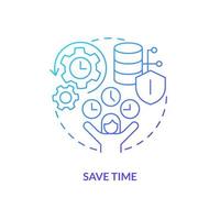 Save time blue gradient concept icon. Focus on important process. IT staffing service advantage abstract idea thin line illustration. Isolated outline drawing vector