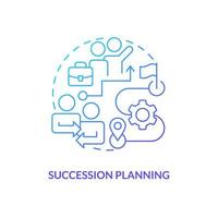 Succession planning blue gradient concept icon. Existing employees development. IT staffing model abstract idea thin line illustration. Isolated outline drawing vector