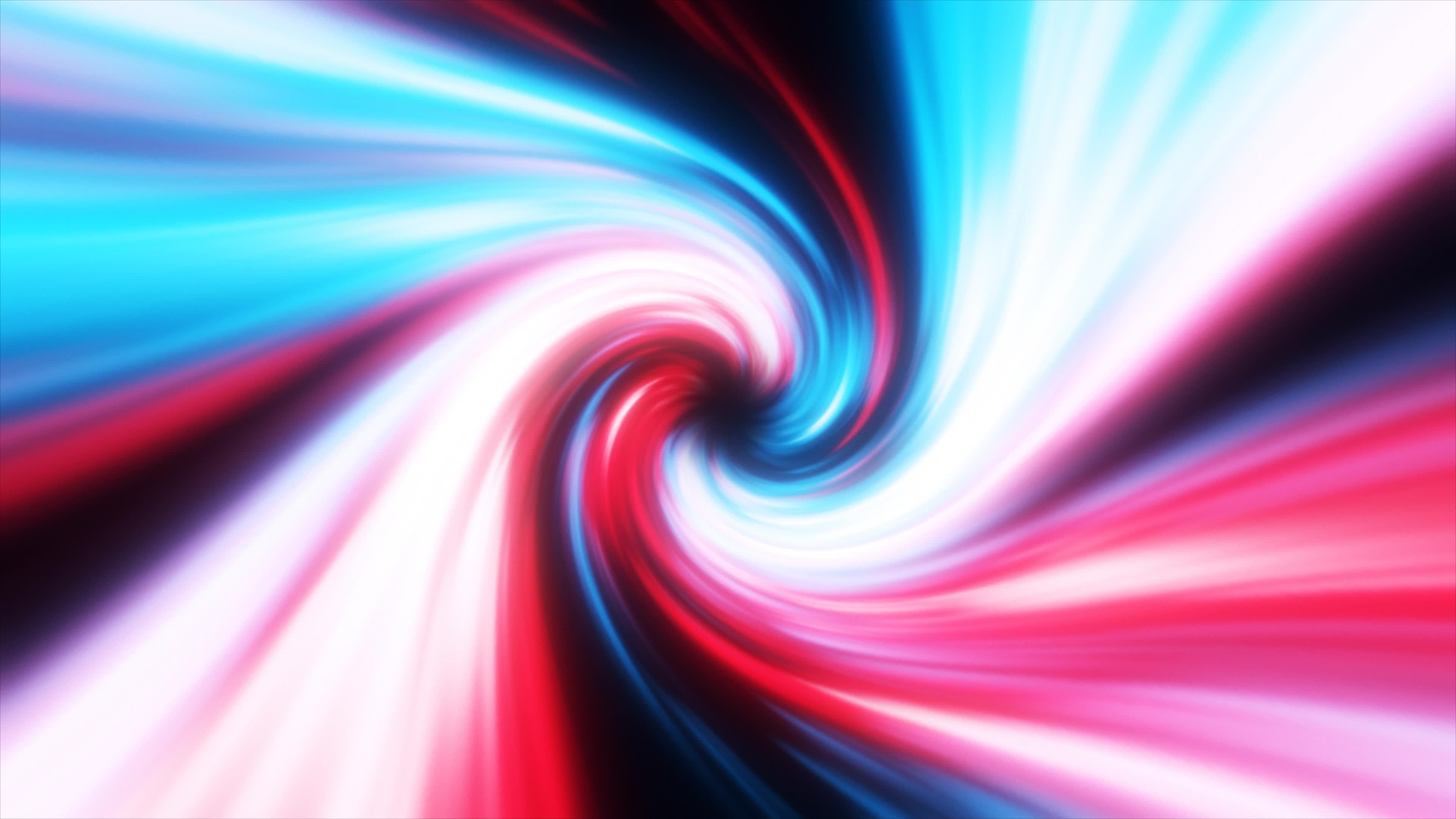 Abstract blue red swirl twisted abstract tunnel from lines background