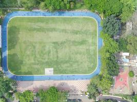 aerial view of sempur field in Bogor, Indonesia photo