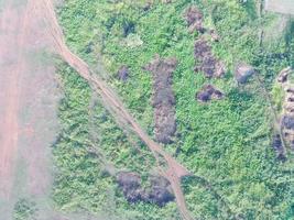 aerial view of land mapping by unmaned aerial vehicle in Bogor, Indonesia. photo