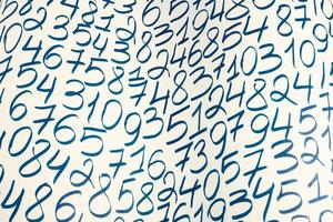 Background of numbers. from zero to nine. Finance data concept. Mathematic. Seamless pattern with numbers. financial crisis concept. Business success. photo