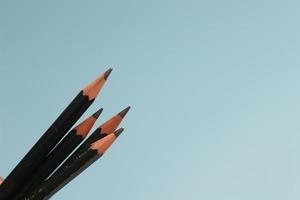 a close up of a bunch of pencils photo