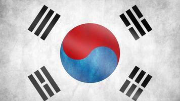 South Korea flag in the wind, 3D Flag Waving Animation 4K Footage video