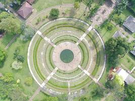 aerial view of the park which has a beautiful pattern. photo