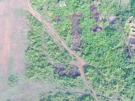 aéreo ver de tierra cartografía por desarmado aéreo vehículo en bogor, Indonesia. foto