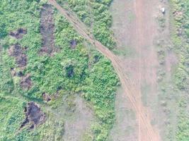 aerial view of land mapping by unmaned aerial vehicle in Bogor, Indonesia. photo