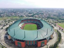 aerial view of stadium on a sunny day photo