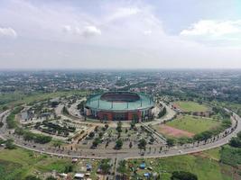 aéreo ver de estadio en un soleado día foto