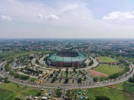 aerial view of stadium on a sunny day photo