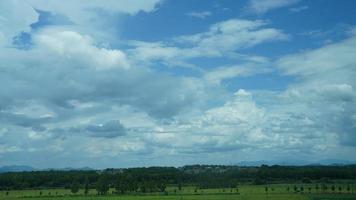 The beautiful countryside view from the runny train on the south of the China photo