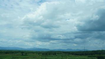 The beautiful countryside view from the runny train on the south of the China photo