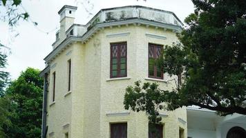 The old buildings located in the old road of the Guangzhou city in China photo