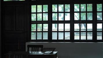 One old military school museum view with the old furnitures and old wooden architecture photo