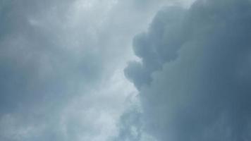 The summer sky view with the white clouds and blue sky as background photo