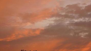 el hermosa puesta de sol cielo ver con el vistoso nubes y calentar luces en el cielo foto