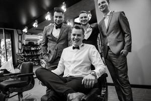 groom in the barber shop photo