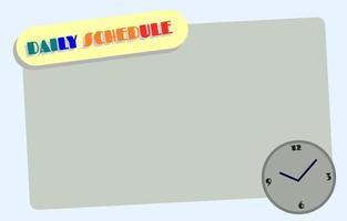 simple schedule template for kids vector