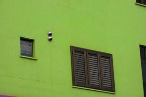 windows of urban buildings in the canary islands photo