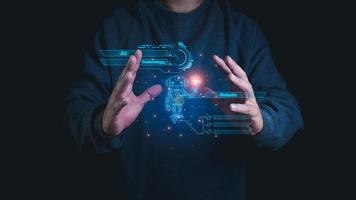 People are using AI to increase the speed and accuracy of their work. AI systems can help humans to work faster and better. photo