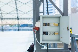 Load center, Electric switch with black background photo