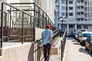 Man Delivering Online Grocery Order photo