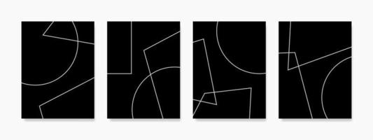 un moderno negro y blanco cubrir diseño con dinámica resumen línea patrones presentando varios orgánico formas eso es ideal para pared decoración y lata ser usado en negocio materiales vector