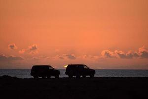 Sunset over the sea photo