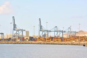 Loading freight at the port photo