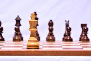 Wooden chess pieces photo