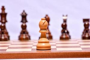 Wooden chess pieces photo