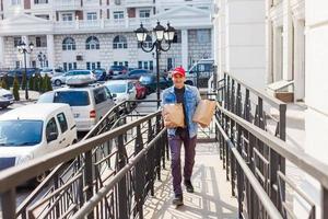 Man Delivering Online Grocery Order photo