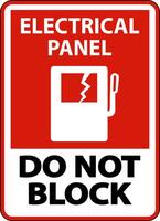 Electrical Panel Do Not Block Floor Label vector