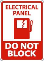 Electrical Panel Do Not Block Floor Label vector