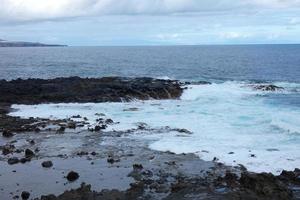 Waves in the ocean in winter time photo